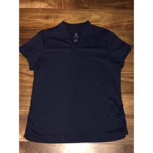 Ruby Rd. Womens Top Medium Navy Blue T-Shirt Solid Round Neck Short Sleeves